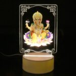 Beautiful 3D Lord Ganesh Frame with soft white light, Ganesh Ganesha (1 Pc) - Closeup Embroidery by Nari Haat, Indian...