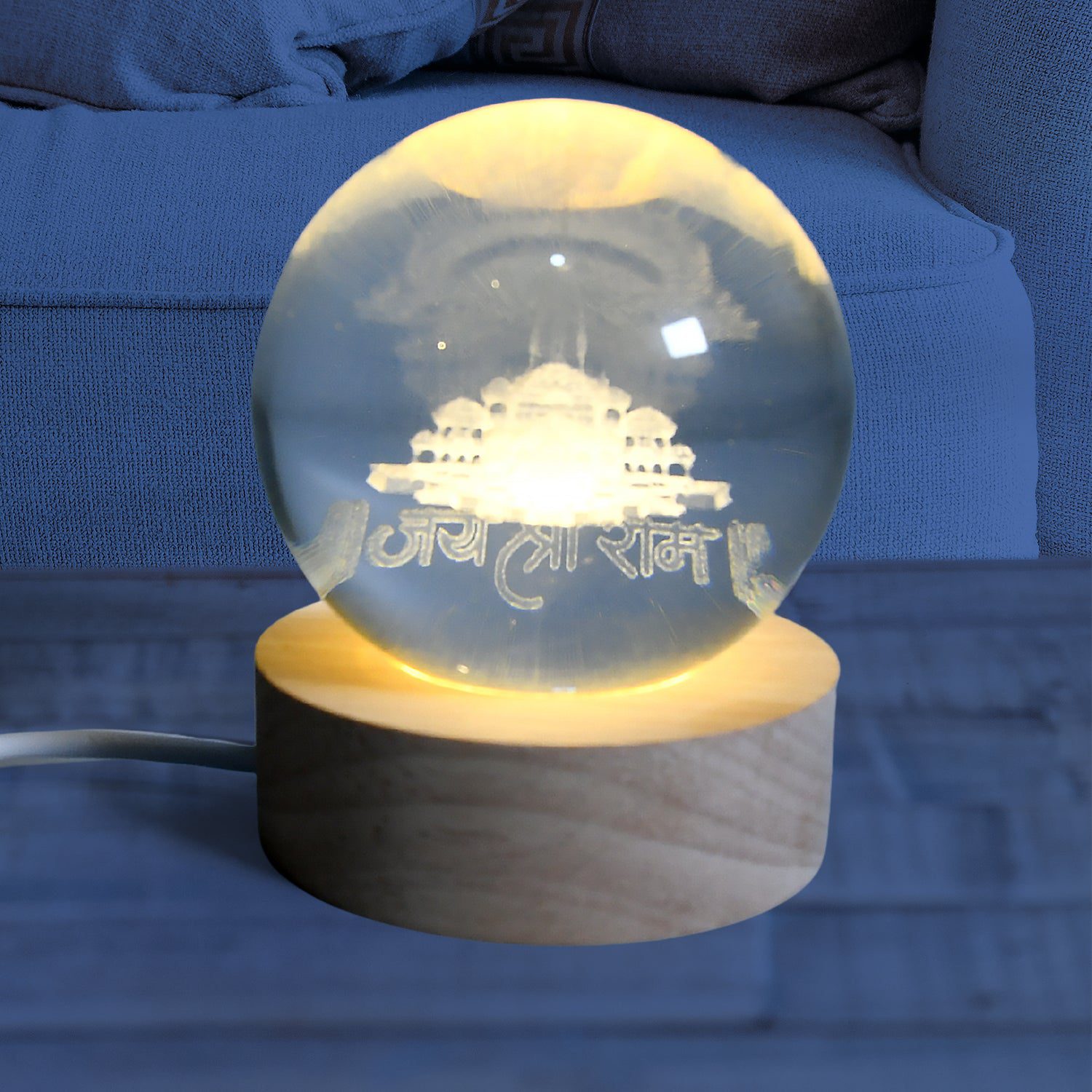 02_baef507e-12cc-4886-af80-10aee71614db.jpg 3D Crystal Ball Night Light for Bedroom & Home Decoration Gift (1 Pc) - Front View by Nari Haat, Indian ethnic wear, ...
