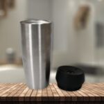 Stainless Steel Coffee Travel Mug for Hot & Cold Drinks (850 ML) - Back View by Nari Haat, Indian ethnic wear, women ...