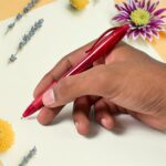 Red Colour Gel Pen Set, Set of 12 Pcs - Closeup Embroidery by Nari Haat, Indian ethnic wear, women clothing, designer...