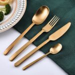 Unique Golden Egg Storage Modern Tableware Steak Knives Fork Flatware Set Royal Spoon Set Tableware Gold Cutlery Set ...