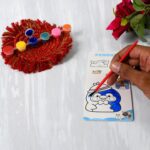 Kids Art Painting Kit Water Color, Cartoon Printed Board & Brush (9 Pcs Set) - Closeup Embroidery by Nari Haat, India...