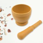Mortar and Pestle Spice Grinder - Traditional Khalbatta for Kitchen Herb - Closeup Embroidery by Nari Haat, Indian et...
