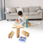 Wooden Pattern Brain Puzzles 20 Pcs Wooden Strips, 40 Pattern Cards (1 Set) - Back View by Nari Haat, Indian ethnic w...