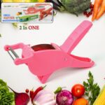 2-in-1 Vegetable & Fruit Cutter with 5-Blade Peeler (1 Pc / Multicolor) - Closeup Embroidery by Nari Haat, Indian eth...