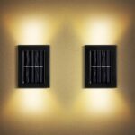 Solar Wall Lights Small Fence Lights Solar Powered Up Down LED Porch Light  (1 Pc) - Neckline Detail by Nari Haat, In...