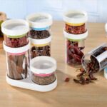 Multipurpose Plastic Transparent Storage Containers Masala Box Dabba Spice, Plastic Masala Spices Container Set Capac...