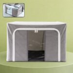 Foldable Steel Frame Clothes Storage Organizer Bag 60x43x32cm (Mix Color) - Front View by Nari Haat, Indian ethnic we...