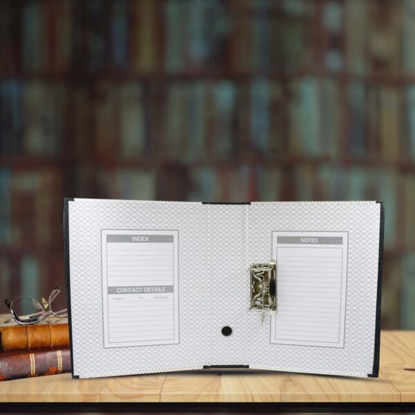 Button clip box file for document storage