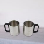 Double Wall Stainless Steel 500ml Vacuum Flask Gift Set with Two Cups (3 Pcs) - Neckline Detail by Nari Haat, Indian ...