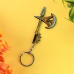 Axe Shape Metal Keychain - Durable & Stylish Accessory (1 Pc) - Closeup Embroidery by Nari Haat, Indian ethnic wear, ...
