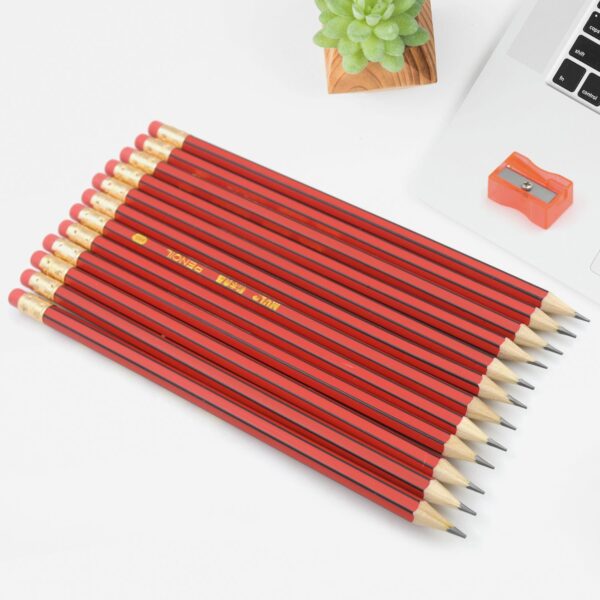Wooden Pencil Set Multi-Use Wooden Graphite Pencils for Art, School (13 Pc Set) - Front View by Nari Haat, Indian eth...