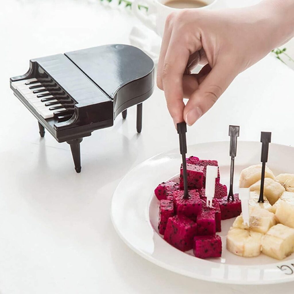 Set of 10 Piano Fruit Forks for Snacks