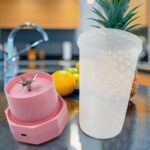 Portable Multifunctional Electric Juicer Cup, USB Juice Maker 6 blade (350 ML) - Closeup Embroidery by Nari Haat, Ind...