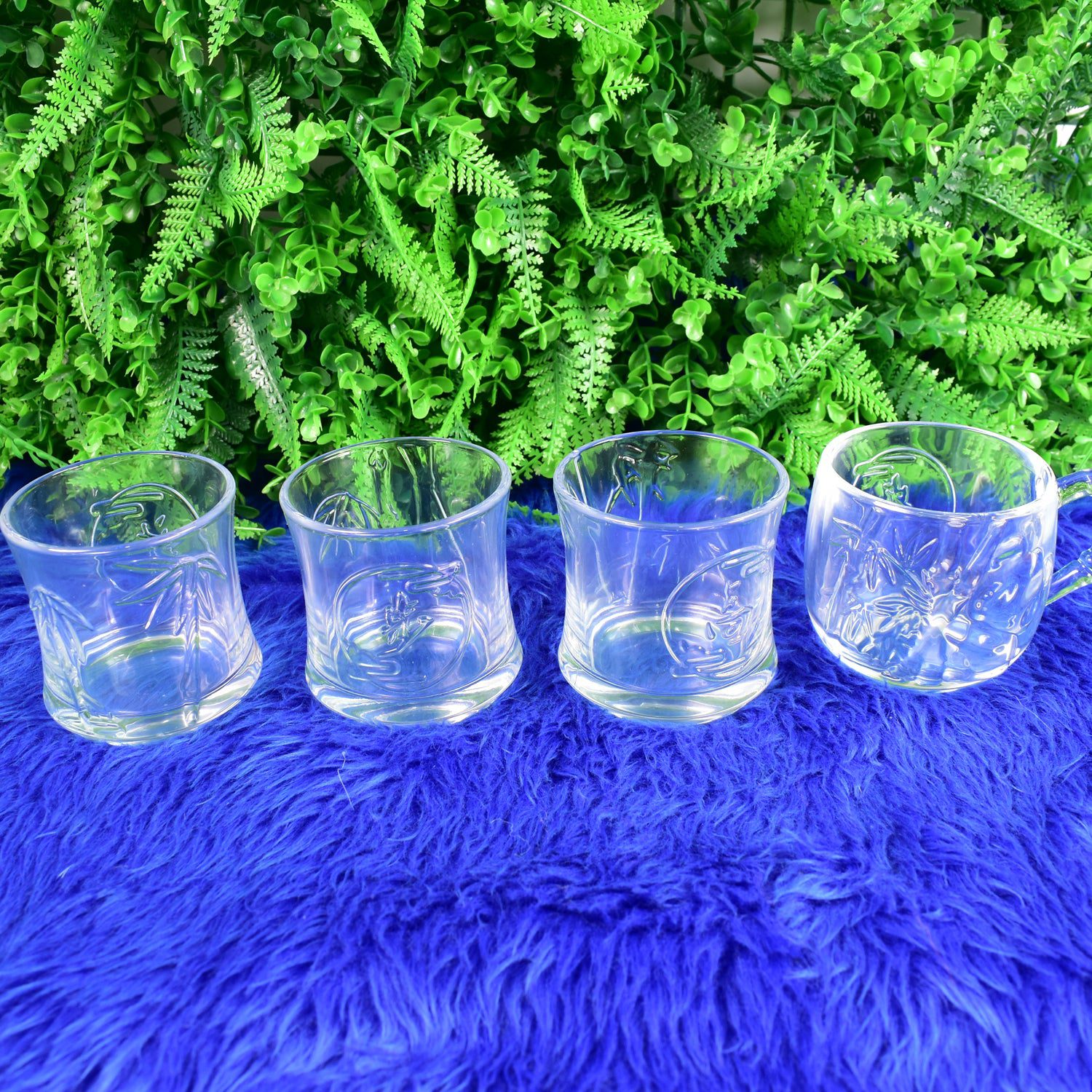 02_de9bd46a-cb69-46c1-a6d5-58c7d47d016d.jpg Glass 3 Pc Mug & 1 Pc Cup Set, Water glass (4 Pcs Set) - Front View by Nari Haat, Indian ethnic wear, women clothing,...
