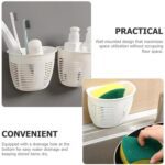 Hanging Plastic Storage Basket, Adhesive Wall Mounted Organizer Box Make Up Holder Shelf Bathroom Wall Basket Punch F...
