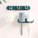 Toothbrush Holder Plastic Bathroom Accessories Organizer Hooks (1pc) - Back View by Nari Haat, Indian ethnic wear, wo...