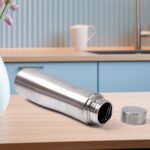 Stainless Steel Double Wall Vacuum-Insulated Drink Water Bottle (1000 ML) - Neckline Detail by Nari Haat, Indian ethn...
