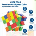 Small 4×4×4 High Speed Stickerless Magic Cube Puzzle Toy for Kids and Adults - Closeup Embroidery by Nari Haat, Ind...