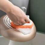 Sponge Kitchen Pot Brush With Handle Reusable And Washable Eraser Cleaner Removal Tool Sink Pot Dish Scrubber Bathroo...