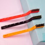 3-Piece Mini Wire Brush Set: Tackle Tough Cleaning Jobs (Multi-Material) - Back View by Nari Haat, Indian ethnic wear...