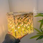 Cube Tulip Night Lamp | Led Decorative Nights Lamp (Multicolor & Design / 1 Set) - Sleeve Design by Nari Haat, Indian...
