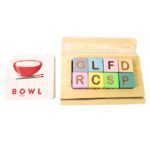Alphabet Puzzle Spelling & Reading Words (26 Flash Cards & 8 WoodenBlock) - Back View by Nari Haat, Indian ethnic wea...