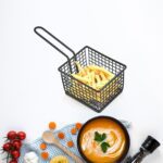 frying baskets for chips Stainless Steel Snack Basket Potato Mesh Strainer Basket - Closeup Embroidery by Nari Haat, ...