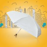 3-Fold Sun & Rain Protective Solid Foldable Umbrella, (1 Pc) - Neckline Detail by Nari Haat, Indian ethnic wear, wome...