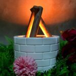 Bonfire Shaped Diffuser Essential Oil Diffuser Multi Function Flame Oil (1 Pc) - Back View by Nari Haat, Indian ethni...