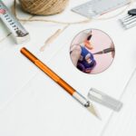 Precision Electronic Spices Cutting Knife with 5 Extra Sharp Blades (1 Set) - Sleeve Design by Nari Haat, Indian ethn...