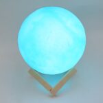 Moon Night Lamp Blue Color with Plastic Stand (15 x12 Cm / 1 Pc) - Neckline Detail by Nari Haat, Indian ethnic wear, ...