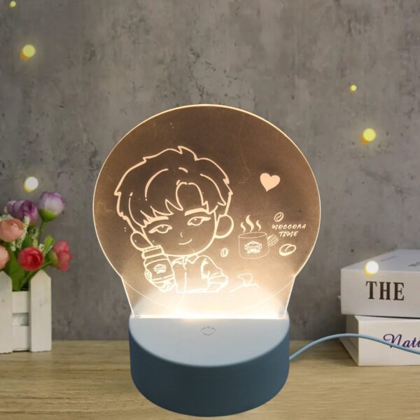 3D LED Night Light Desk Lamp Creative Dream Sleep Bedside Lighting for Bedroom - Front View by Nari Haat, Indian ethn...