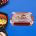 Kids Lunch Box with Steel Spoon & Chopsticks – Food-Safe & Durable - Closeup Embroidery by Nari Haat, Indian ethnic...