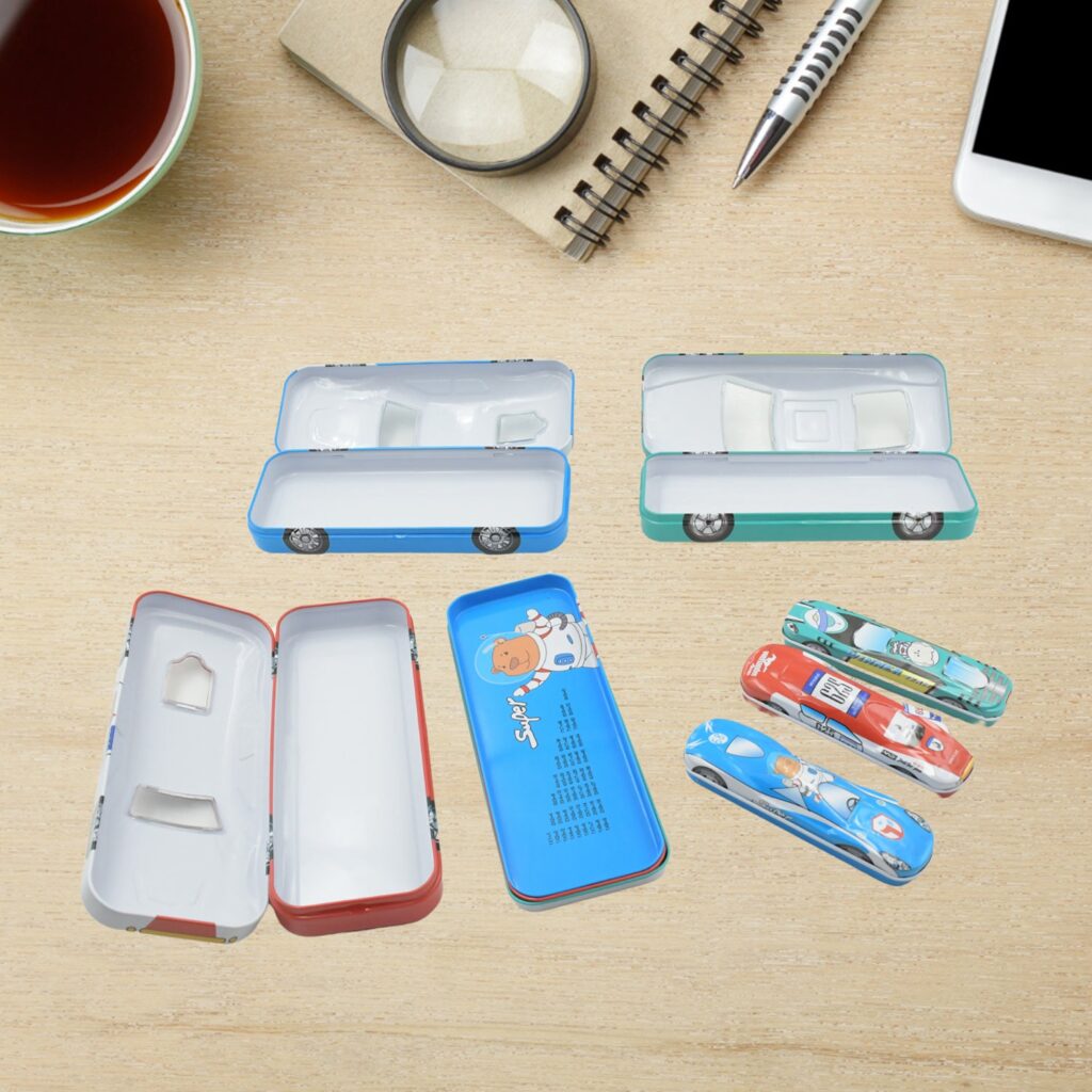 Car Shaped Metal Pencil Case for Kids