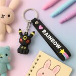 Cute Cartoon Silicone 3D Key Chain with Metal Hook & Strap (Pack of 1 / Mix Design) - Front View by Nari Haat, Indian...