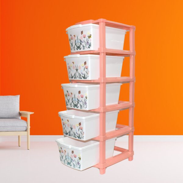 Plastic Smart Wonder Drawer Home Storage & Organization (5 Layer / 1 Pc) - Front View by Nari Haat, Indian ethnic wea...