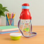 900ml Insulated Water Bottle with Dori & Straw: Leakproof, BPA-Free, Sports Bottle - Closeup Embroidery by Nari Haat,...