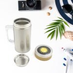 Multifunctional Double-Wall Thermos Water Bottles for Office Mug, Home, Travel(400ml) - Sleeve Design by Nari Haat, I...