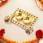 Rakasha Bandhan Special Puja Thali, Kumkum Thali Holder, Pooja Return Gift, Indian Housewarming Gifts, Brother / Bhai...