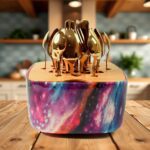 Unique Golden Egg Storage Modern Tableware Steak Knives Fork Flatware Set Royal Spoon Set Tableware Gold Cutlery Set ...