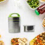 LEAK-PROOF THERMOS FLASK FOR HOT FOOD,  VACUUM INSULATED LUNCH BOX  (1.6 L) - Closeup Embroidery by Nari Haat, Indian...