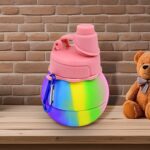 Flexible Collapsible Silicone Sports Water Bottle (260 ML / 20 CM Folding) - With Dupatta by Nari Haat, Indian ethnic...