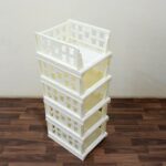 5 Layer Stackable Multifunctional Storage,for Clothes Foldable Drawer Shelf Basket Utility Cart Rack Storage Organize...