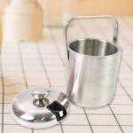 Stainless Steel Ice Buckets with Lid (1.3 Liters Approx) - Neckline Detail by Nari Haat, Indian ethnic wear, women cl...