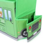 Foldable Bus Shape Toy Box Storage with Lid for Storage of Toys Basket Useful as Toy Organizer mountable Racks Surfac...