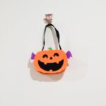 Halloween Pumpkin Bags Non- Woven Candy Bags for Halloween Party Favors - Closeup Embroidery by Nari Haat, Indian eth...