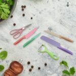 Corrugated 6 Pc Kitchen Knife Set – Professional Knives with Storage Box - Sleeve Design by Nari Haat, Indian ethni...