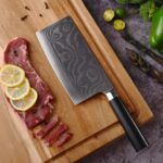 Stainless Steel Chef Damascus Cleaver Vegetable Knife (12 Inch) - Closeup Embroidery by Nari Haat, Indian ethnic wear...
