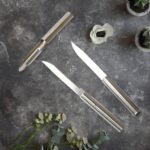 Stainless Steel Multipurpose Sharp Cutting Knife for Fruit Meat Vegetables 3 Pc - Neckline Detail by Nari Haat, India...